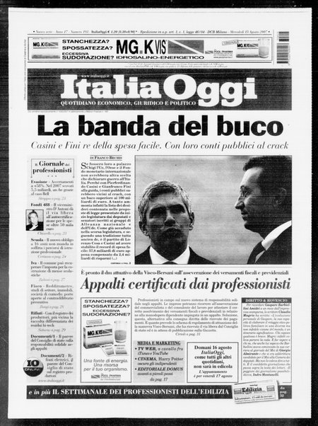 Italia oggi : quotidiano di economia finanza e politica